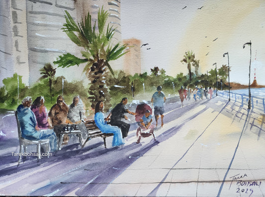 Families at the corniche