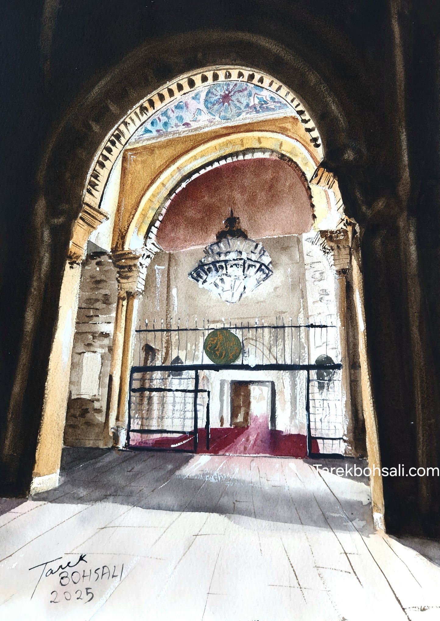 Omari Mosque Enterance at Night