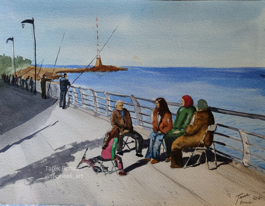 Beiruti family in a picnic on the corniche