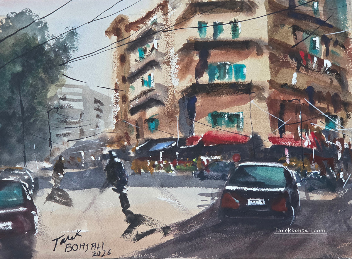 A street in mazraa in the Beirut sun