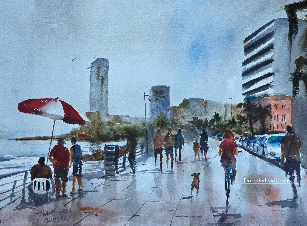 Some everyday and not everyday scenes at the corniche – Tarek Bohsali Art