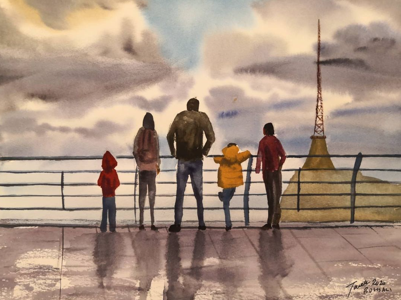 Family on corniche